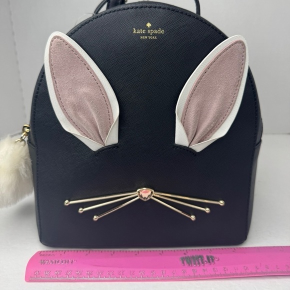 Kate Spade Hop To It Rabbit Sammi Bunny Easter Black Mini Backpack Bag main image 12